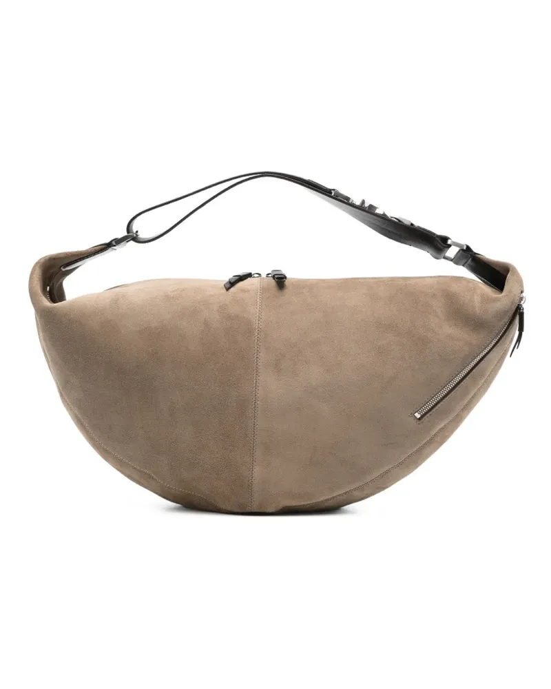 Christophe Lemaire Quiver Schultertasche aus Wildleder - Nude Nude