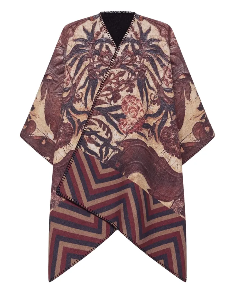 Pierre-Louis Mascia Poncho mit durchgehendem Print - Rot Rot