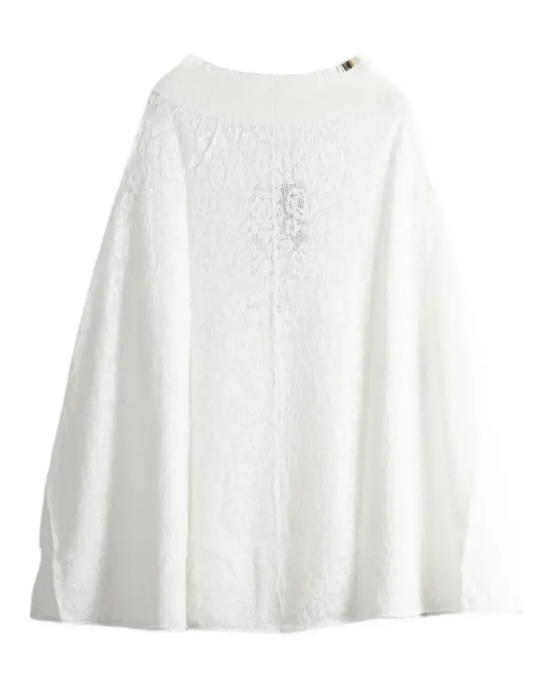 extreme cashmere N°523 Kelly Midirock mit Blumenspitze - Weiß Weiß