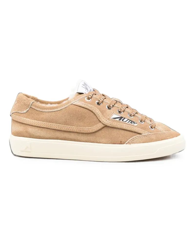 AUTRY Windscape shearling-lined suede sneakers - Nude Nude