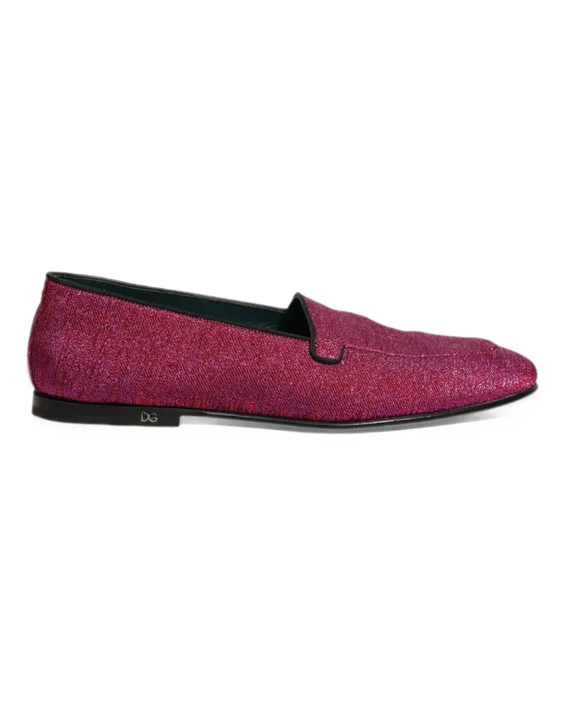 Dolce & Gabbana glitter-effect loafers - Rosa Rosa
