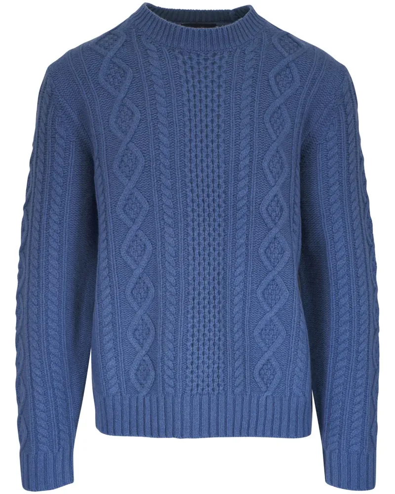 Vince Pullover mit Zopfmuster - Blau Blau