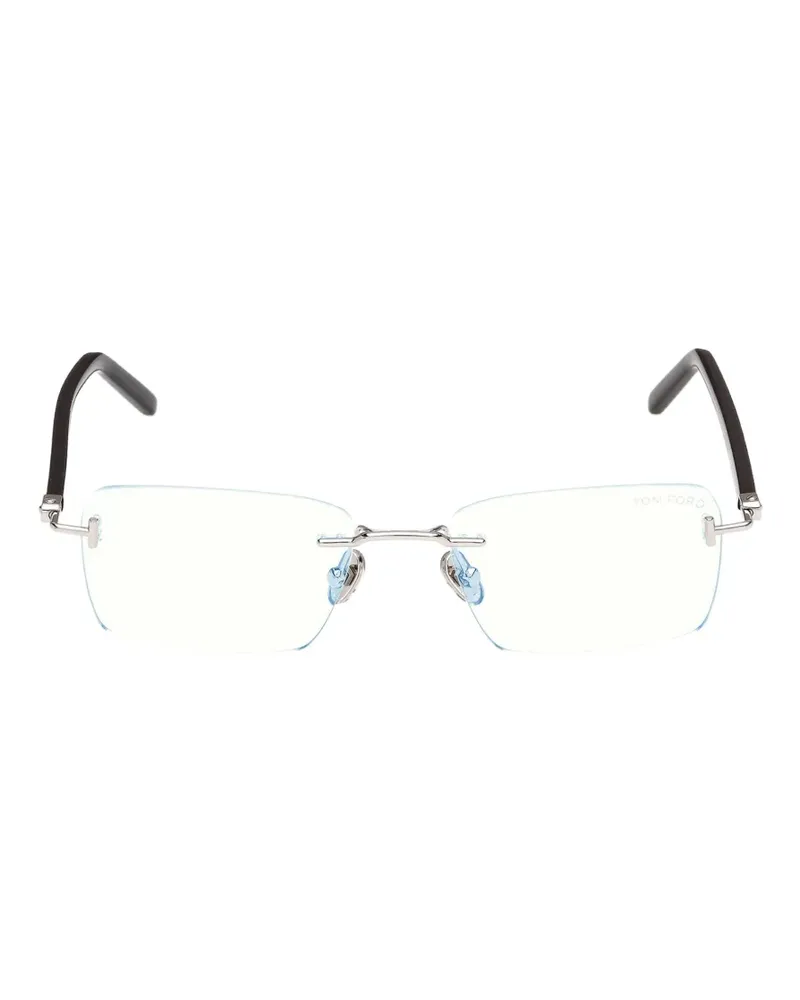 Tom Ford Rahmenlose Brille mit eckigen Gläsern - Silber Silber