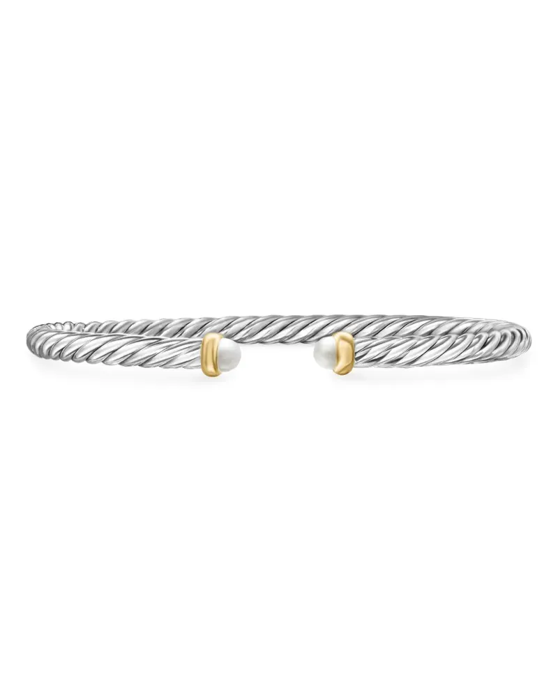 David Yurman 14kt Cable Flex Gelbgold- und Sterlingsilberarmband 4mm Silber