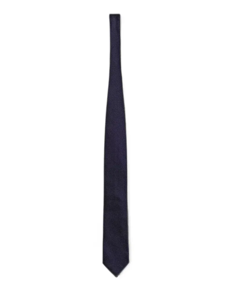 Ermenegildo Zegna logo-patch tie - Blau Blau