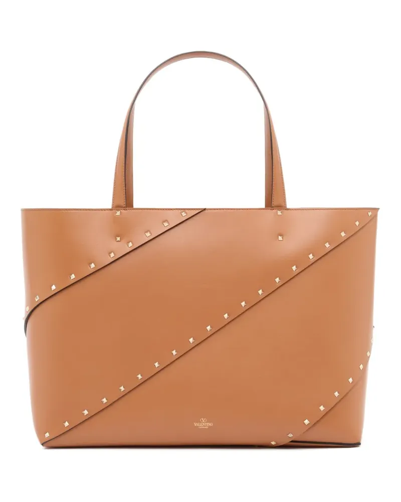 Valentino Garavani Rockstud Wispy calfskin shopping bag - Braun Braun