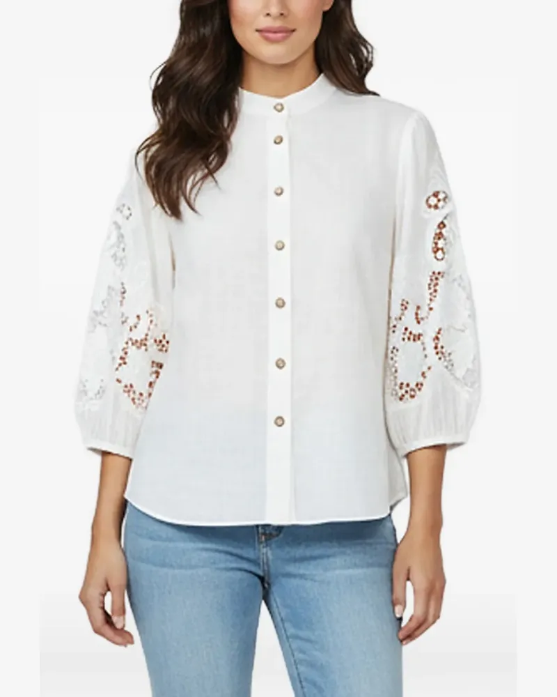 Zimmermann Bestickte Bluse - Weiß Weiß