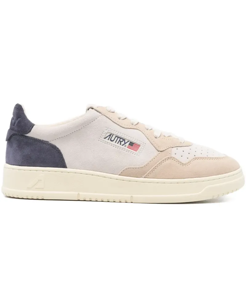 AUTRY Medalist panelled lace-up sneakers - Nude Nude