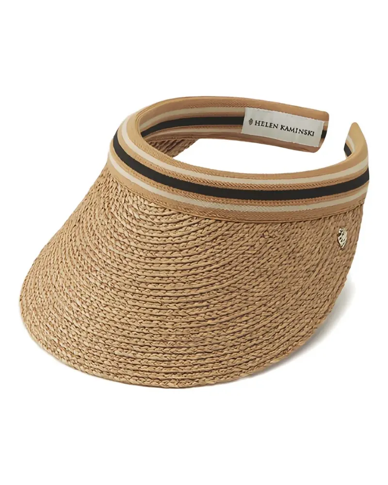 Helen Kaminski Gestreifte Bianca Sonnenblende aus Raffiabast - Braun Braun