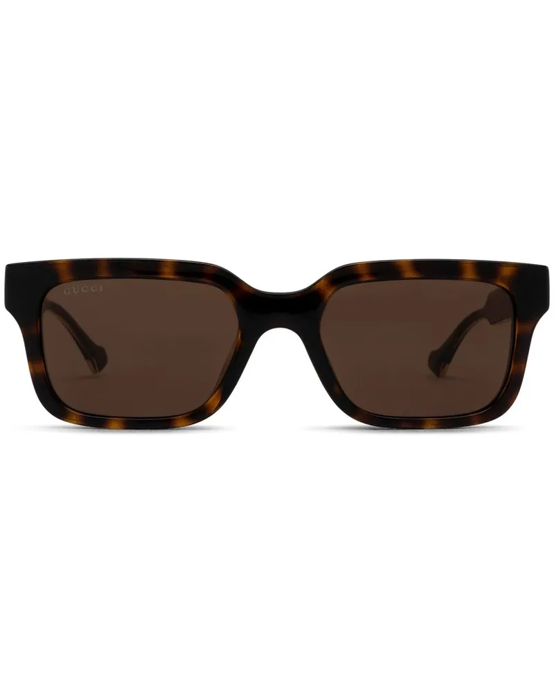 Gucci Sonnenbrille mit eckigem Gestell - Braun Braun