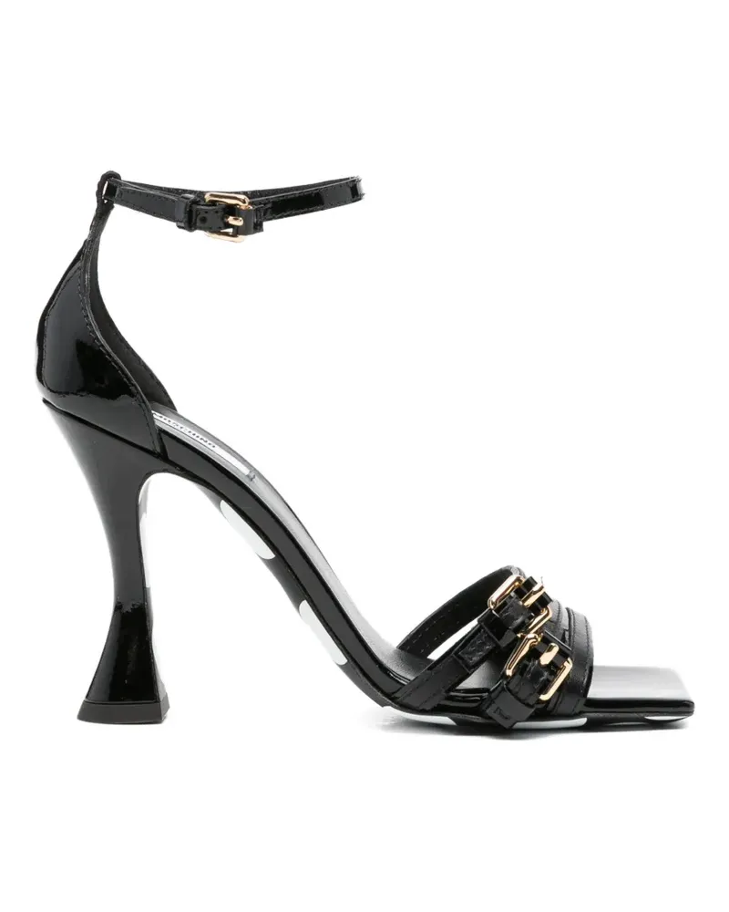 Moschino buckle-strap leather sandals - Schwarz Schwarz