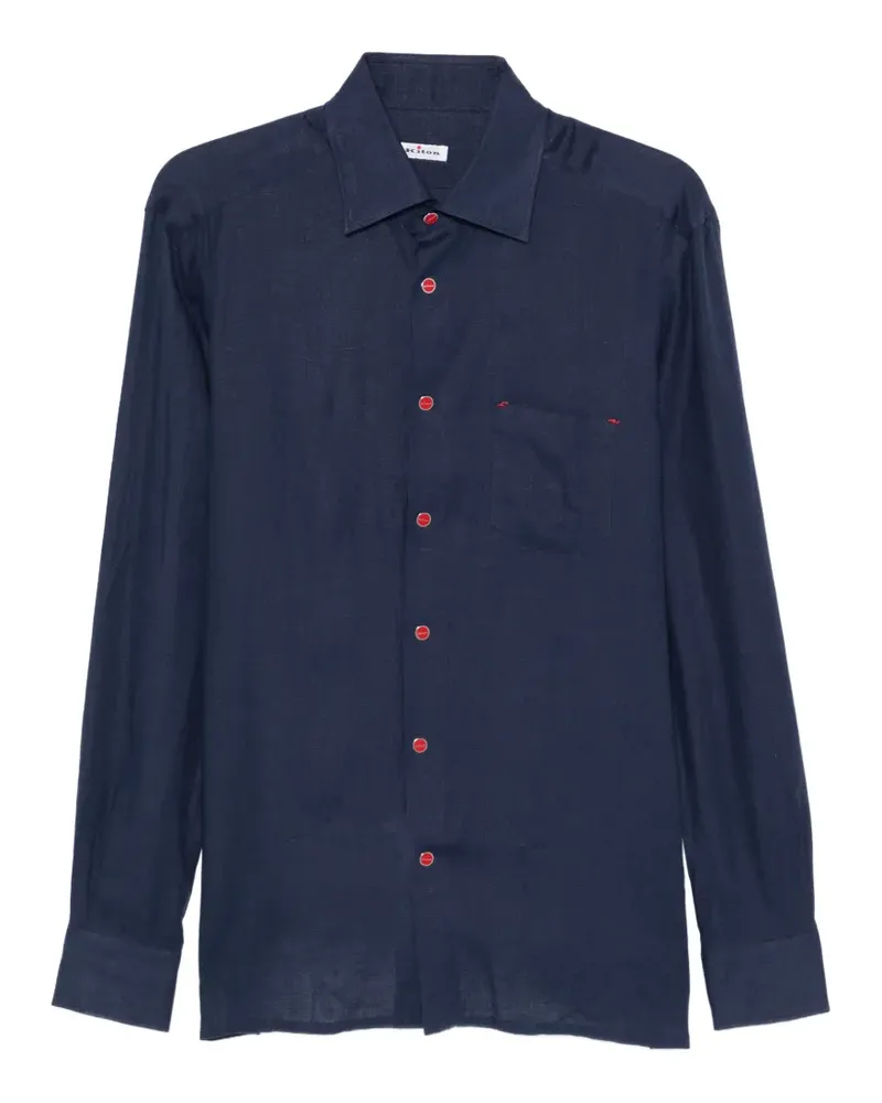 Kiton Nerano button front pocket shirt - Blau Blau