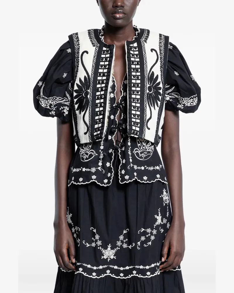 Sea geometric-pattern waistcoat - Schwarz Schwarz