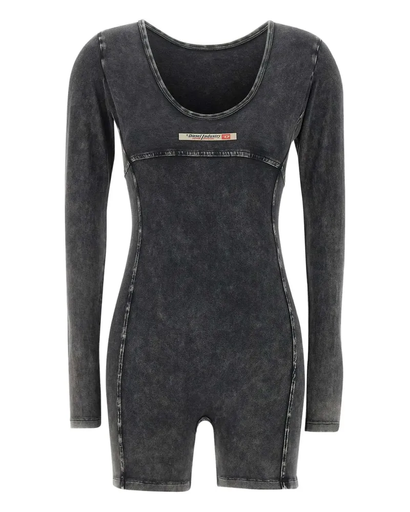 Diesel Langärmeliger Playsuit aus Jersey - Schwarz Schwarz