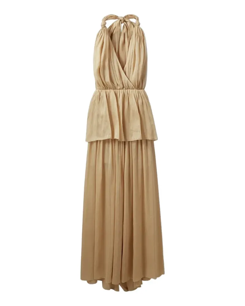 The Garment Prince tiered linen maxi dress - Nude Nude