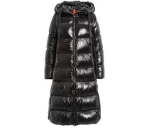 Gefütterte Jacke mit Logo-Patch - Schwarz