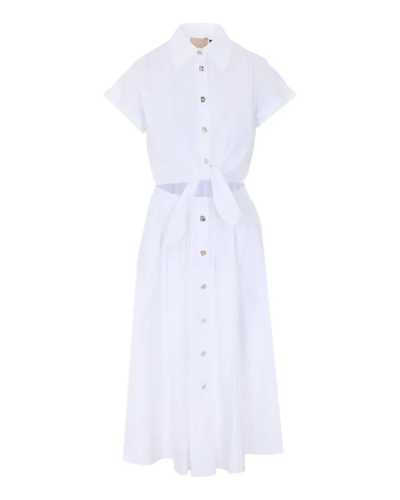 Liu Jo tie-fastening cut-out shirt dress - Weiß Weiß