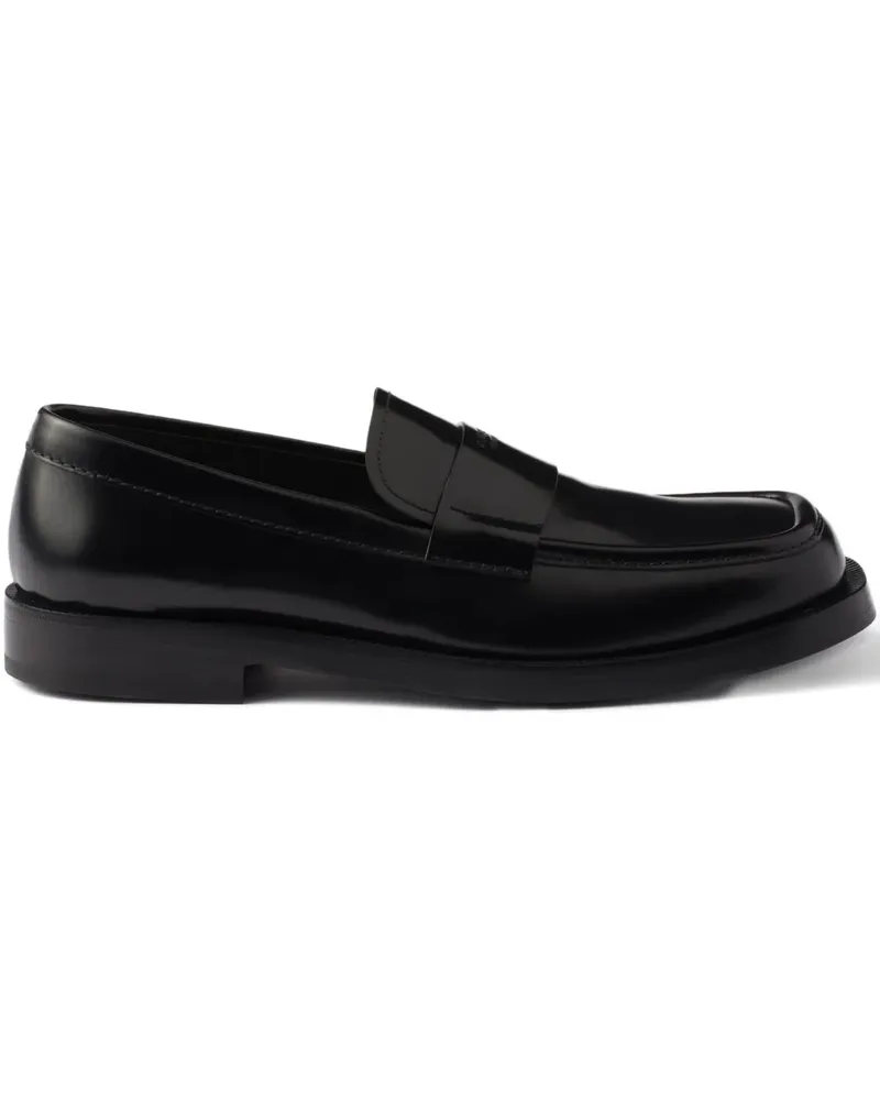 Prada Loafer aus gebürstetem Leder - Schwarz Schwarz