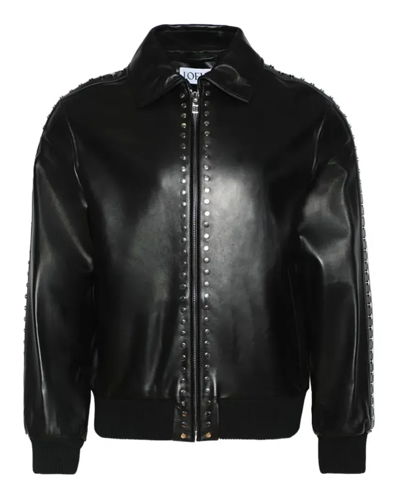 Loewe studded leather bomber jacket - Schwarz Schwarz