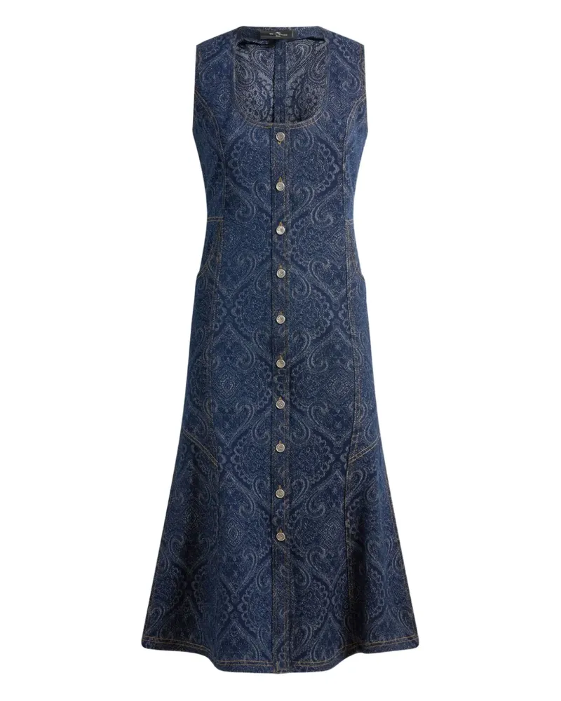 Etro Denimkleid mit Paisley-Print - Blau Blau