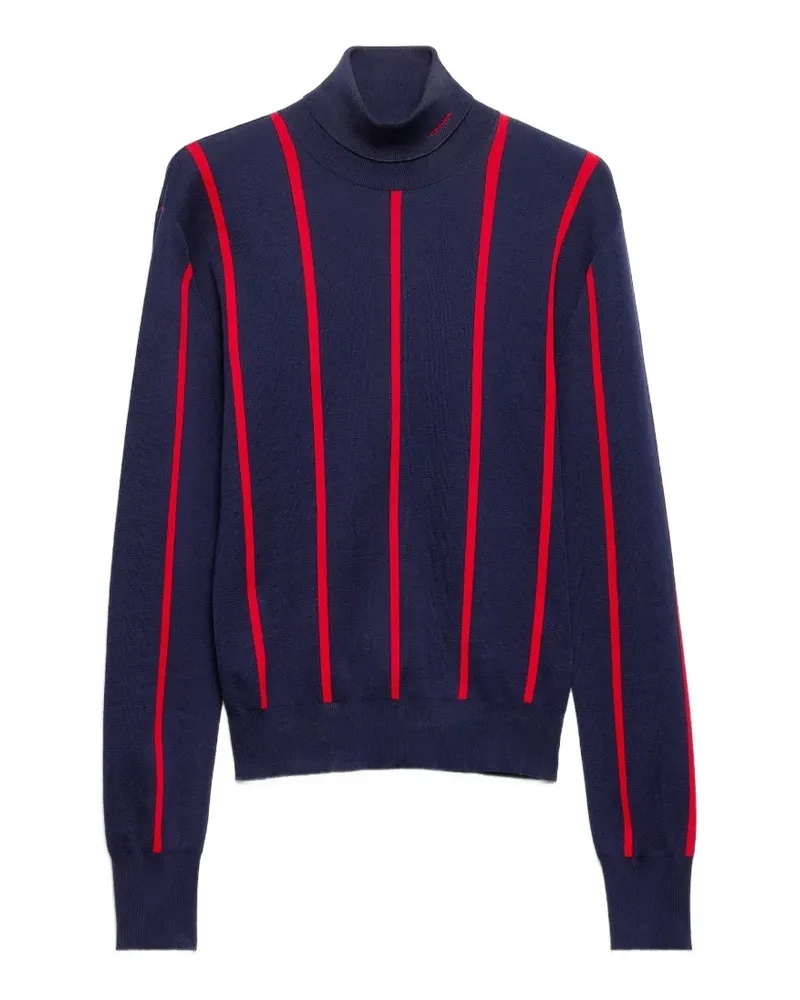 Prada Gestreifter Intarsien-Pullover - Blau Blau
