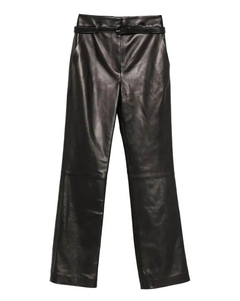 Brandon Maxwell Kaia belted leather trousers - Schwarz Schwarz