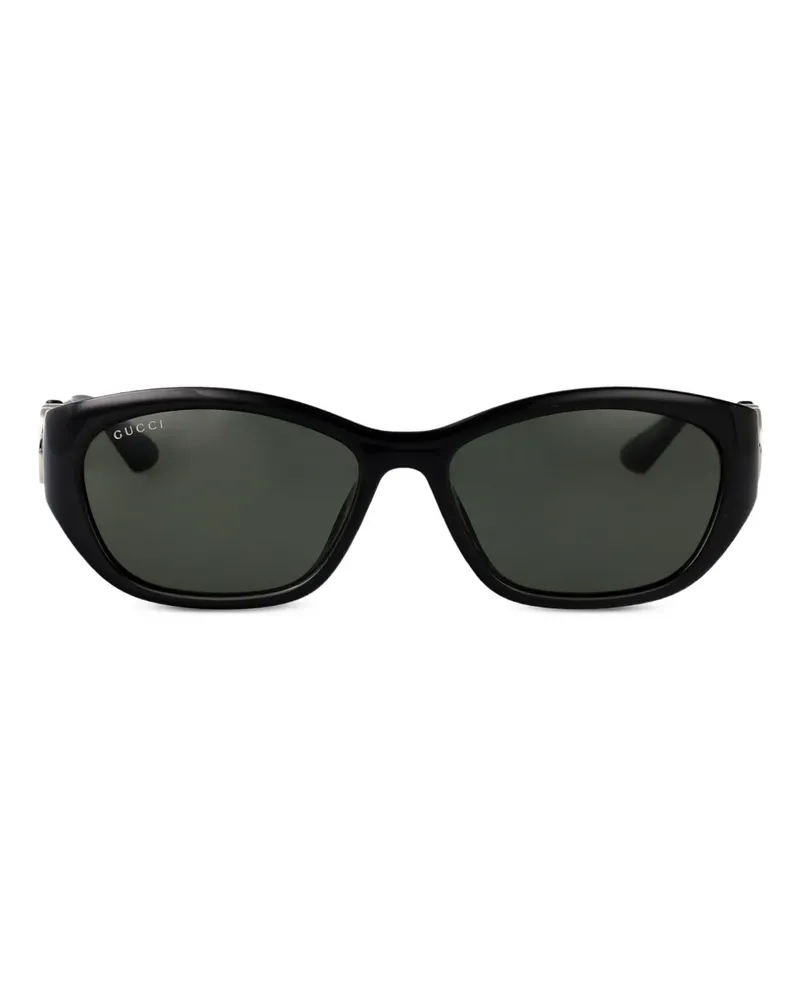 Gucci Sonnenbrille mit eckigem Gestell - Schwarz Schwarz