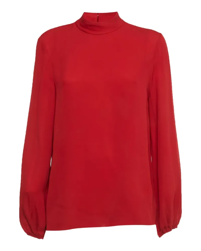 Theory mock-neck silk blouse - Rot Rot