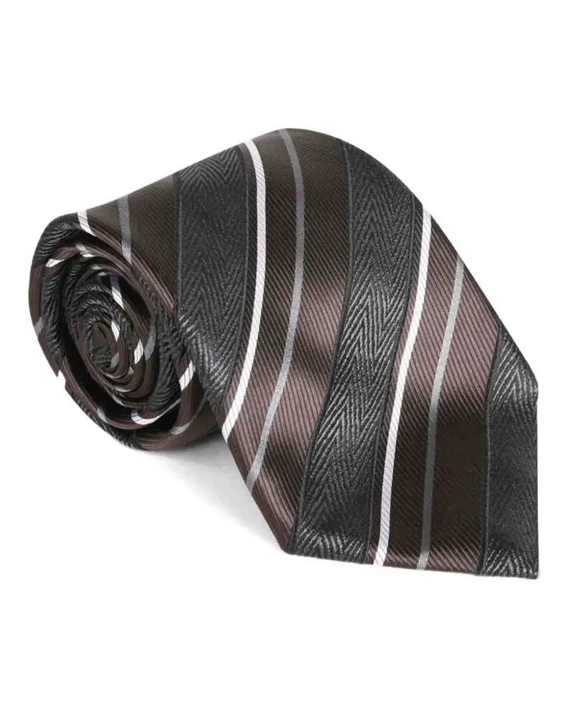 Brioni textured striped tie - Braun Braun