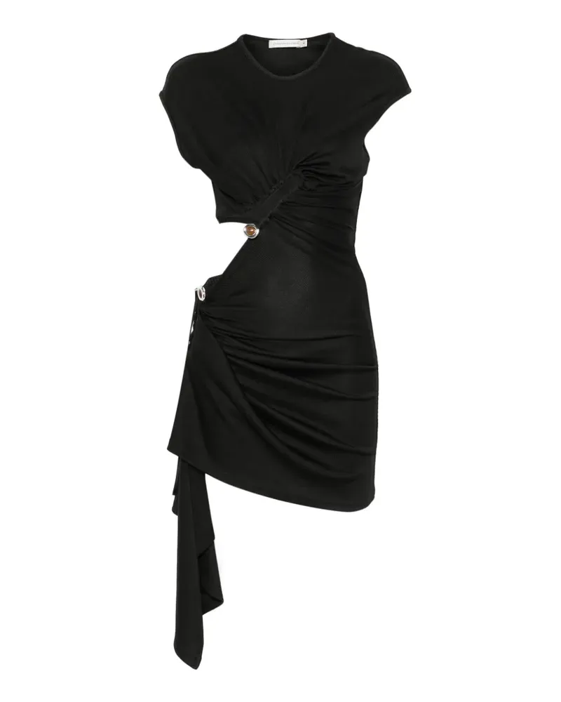 Christopher Esber Gerafftes Midikleid mit Cut-Out - Schwarz Schwarz