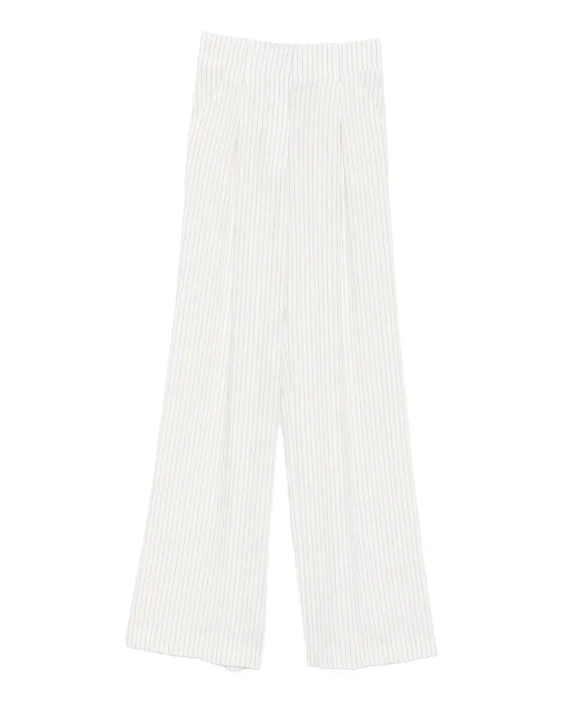 Patrizia Pepe stripe-pattern trousers - Weiß Weiß