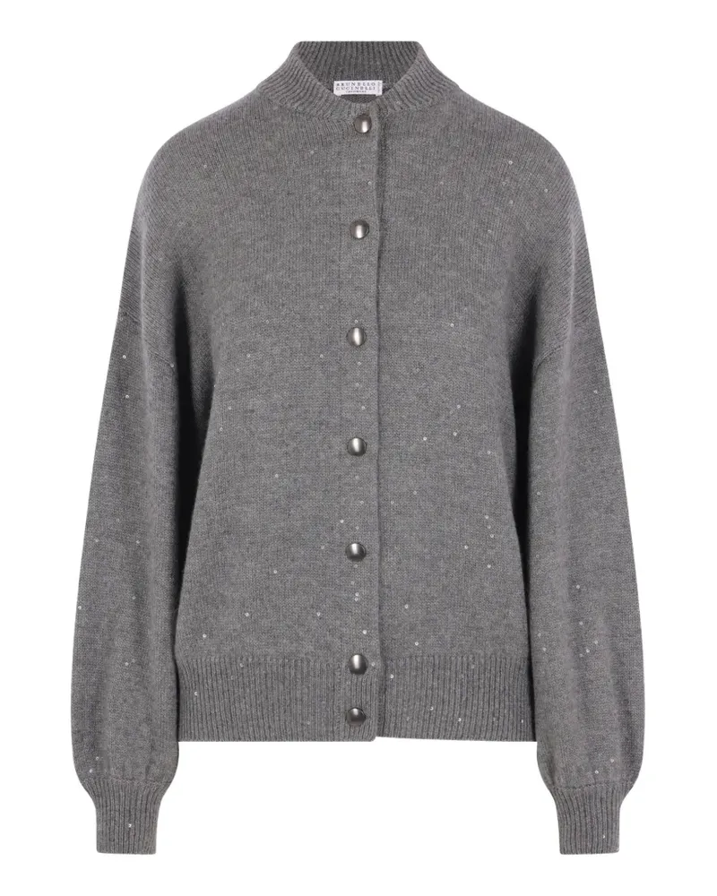 Brunello Cucinelli sequin-embellished button-up cardigan - Grau Grau