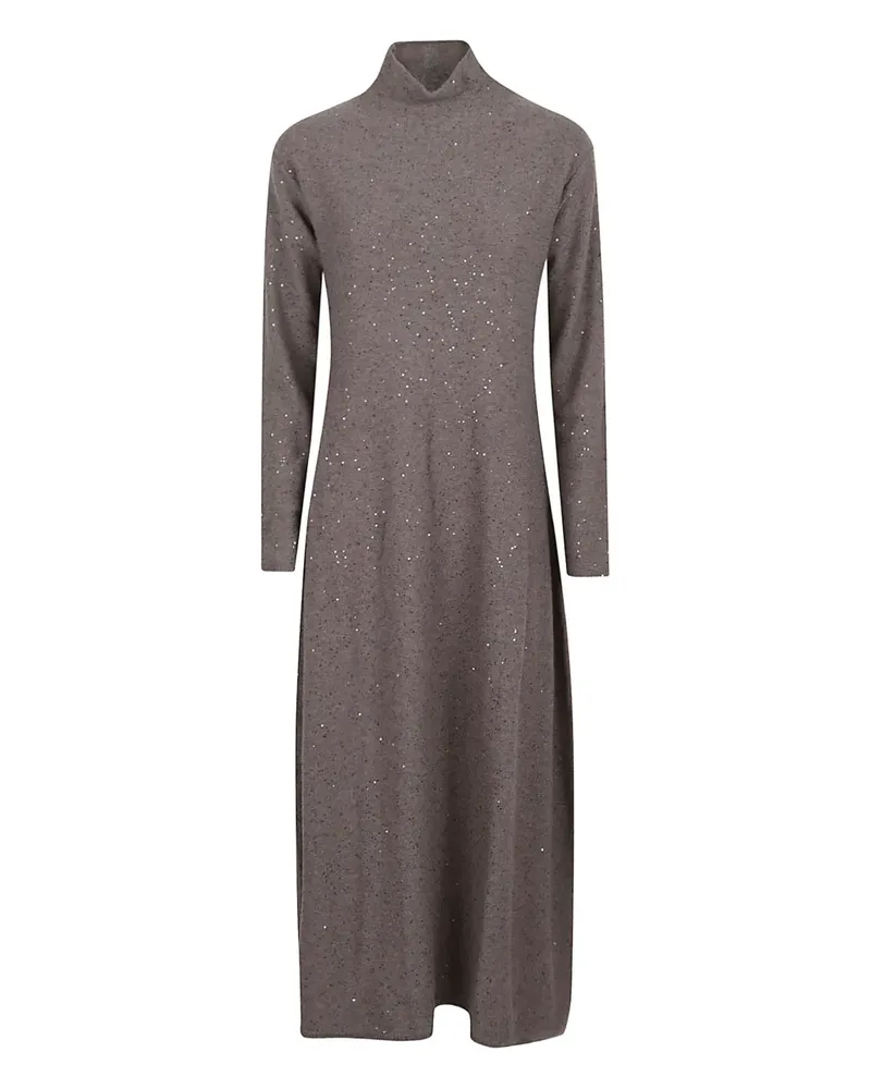 Antonelli Firenze Lumiére Midikleid mit Stehkragen - Grau Grau