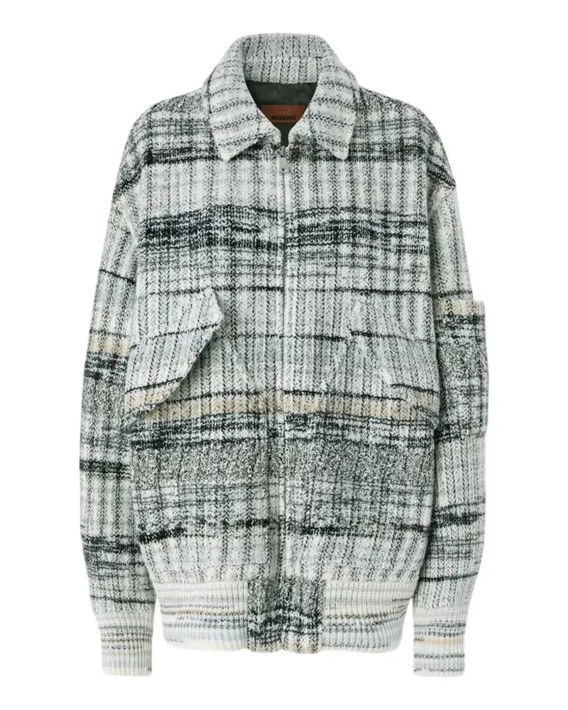 Missoni oversized wool-blend check bomber jacket - Grau Grau