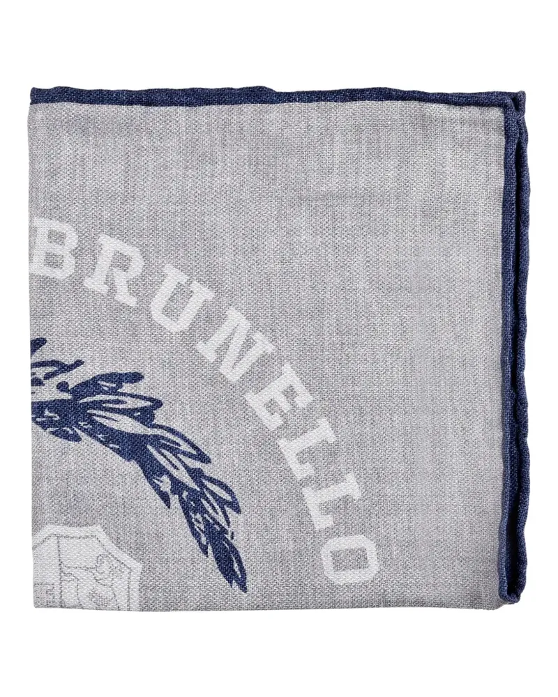 Brunello Cucinelli Einstecktuch mit Monogramm - Nude Nude