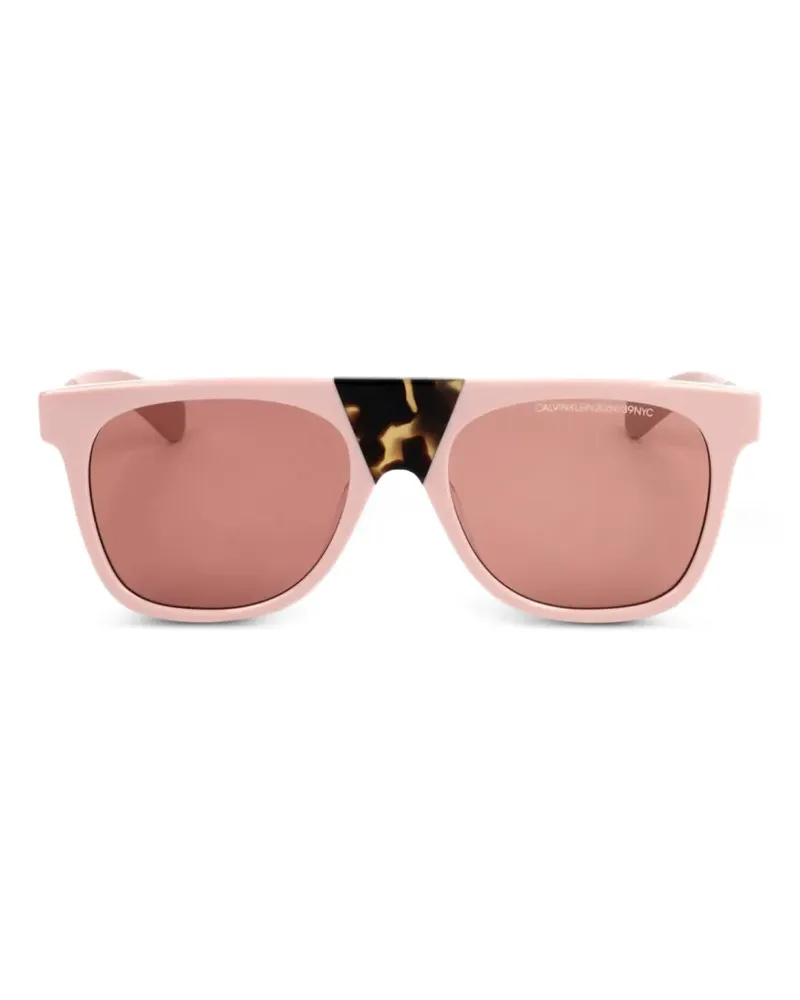 Calvin Klein Eckige Sonnenbrille in Schildpattoptik - Rosa Rosa
