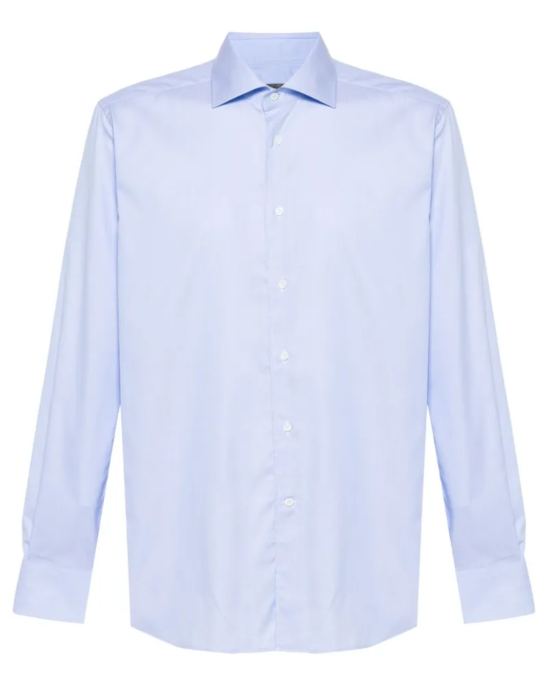 Corneliani Hemd mit Mini-Karo - Blau Blau