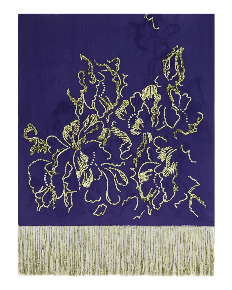 Dries van Noten Bestickter Schal - Violett Violett