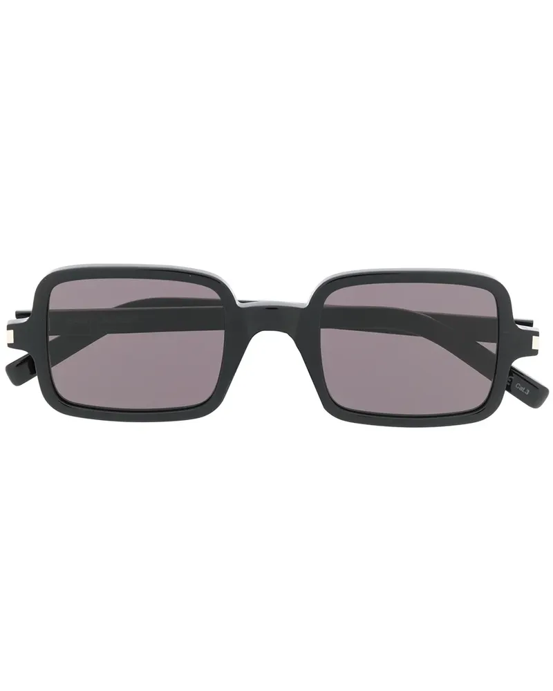 Saint Laurent Sonnenbrille mit eckigem Gestell - Schwarz Schwarz