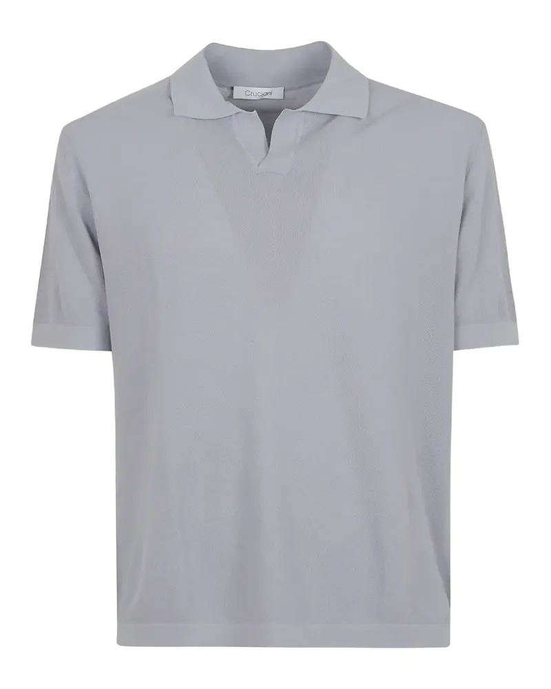 Cruciani short-sleeve knitted polo shirt - Grau Grau