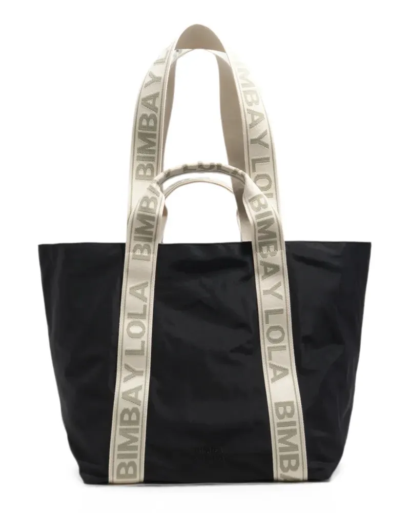 BIMBA Y LOLA Große Graphite Tasche aus Nylon - Schwarz Schwarz