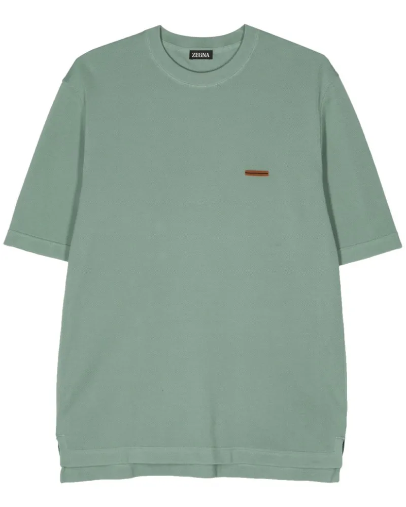 Ermenegildo Zegna T-Shirt mit Streifendetail - Grün Grün