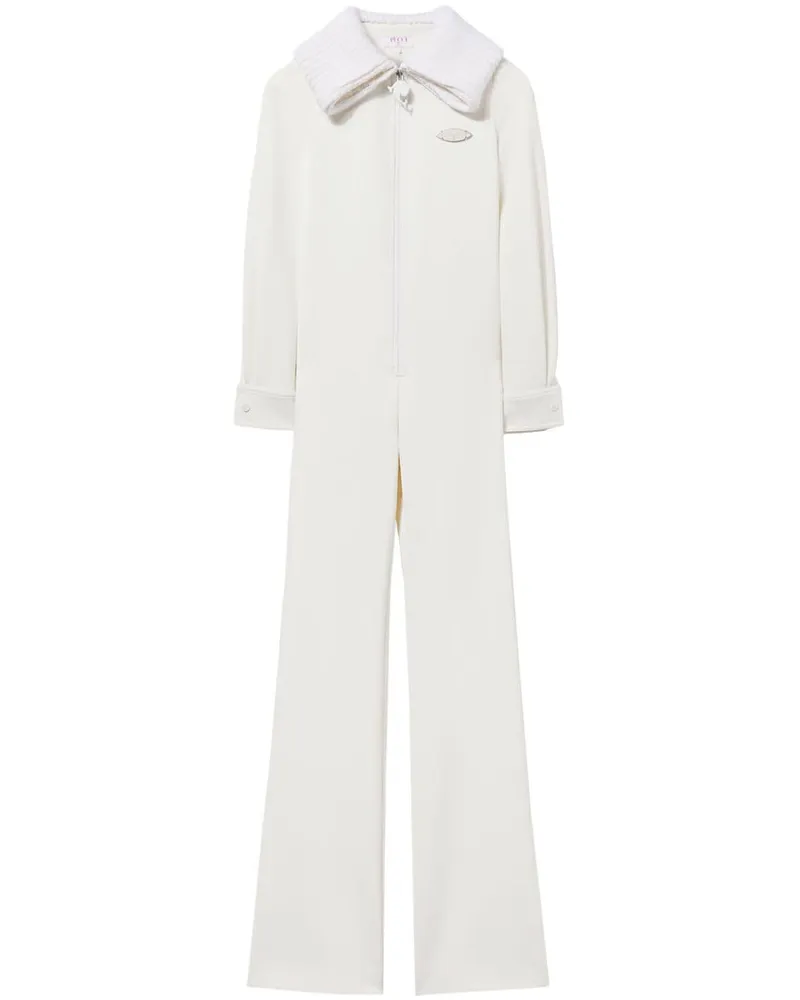 Emilio Pucci Jumpsuit mit Logo-Schild Weiß