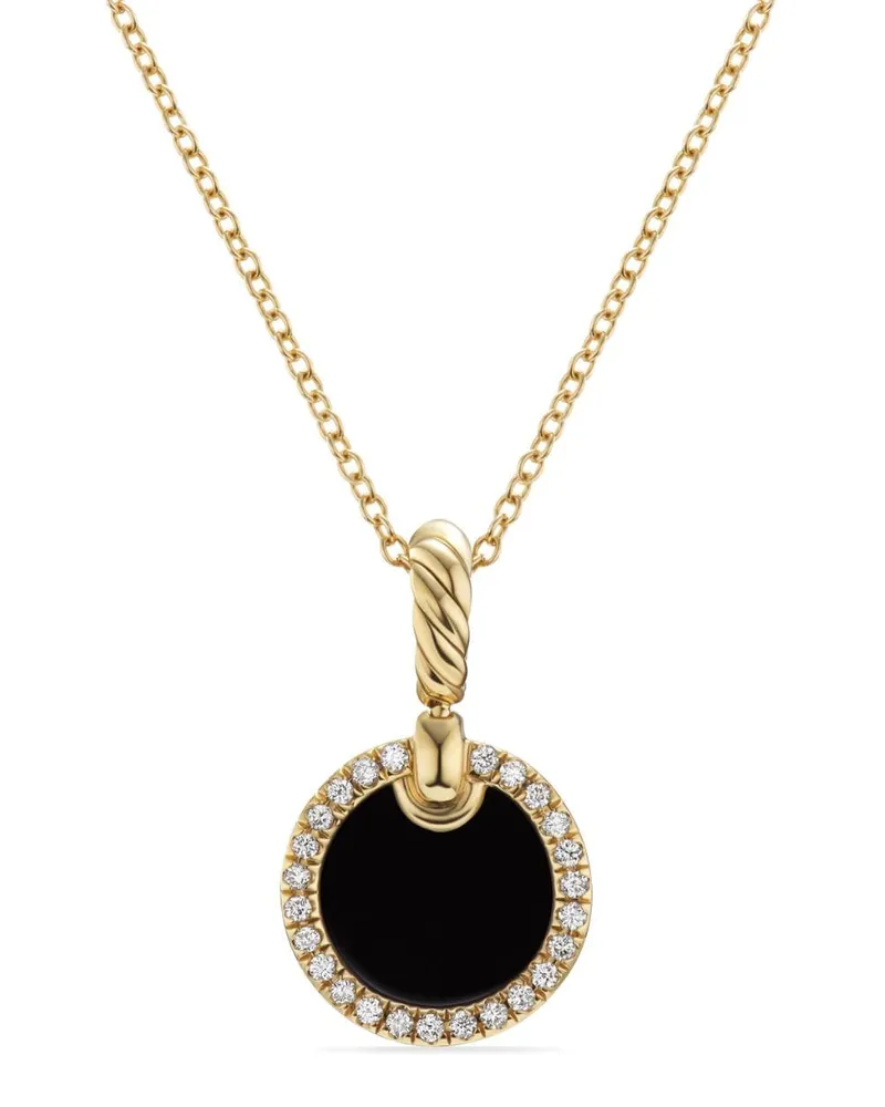 David Yurman 18kt Petite DY Elements Gelbgoldhalskette mit Diamant 17,8mm Gold