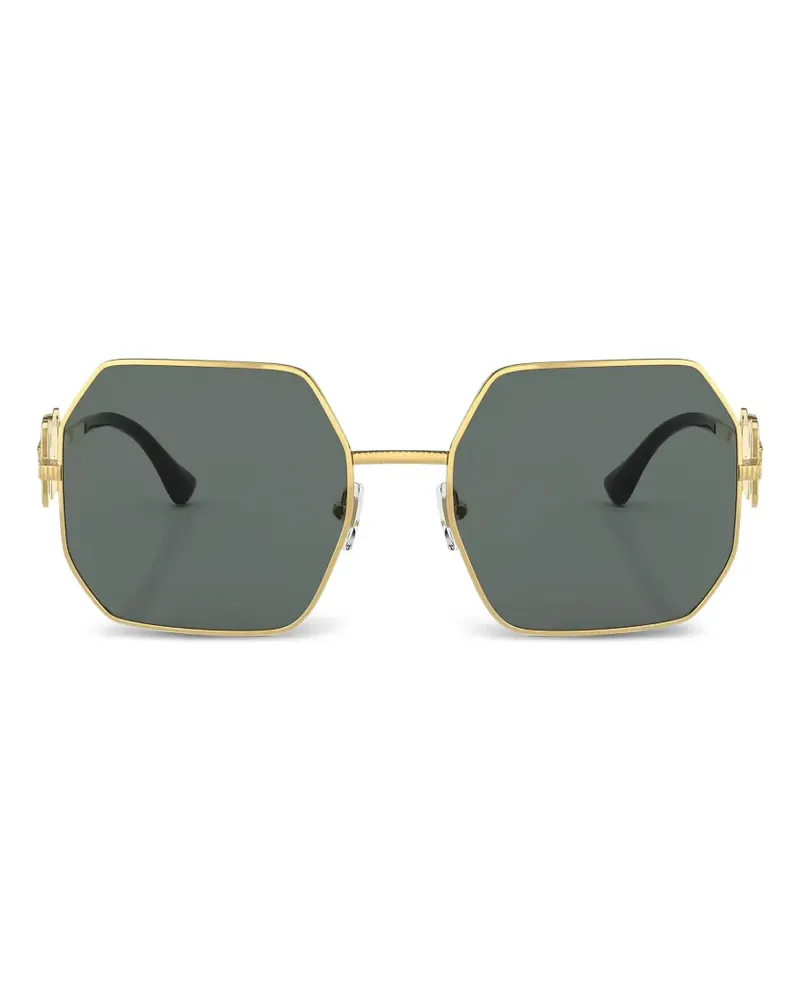 Versace Medusa Sonnenbrille mit geometrischem Gestell - Gold Gold