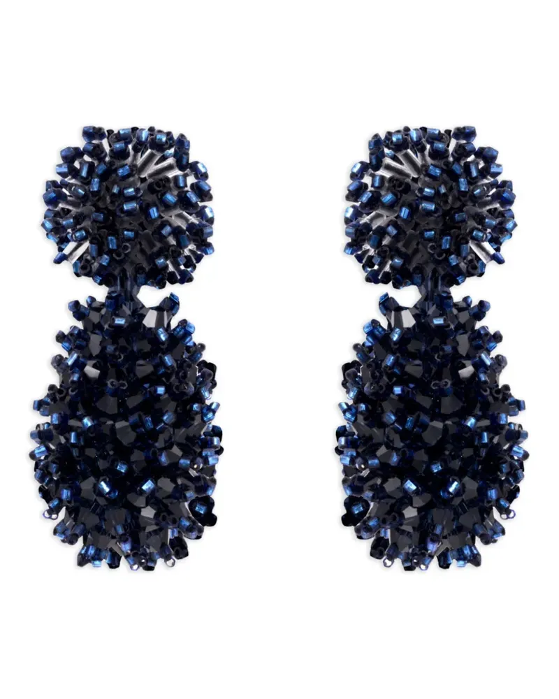 Oscar de la Renta beaded cluster drop earrings - Blau Blau