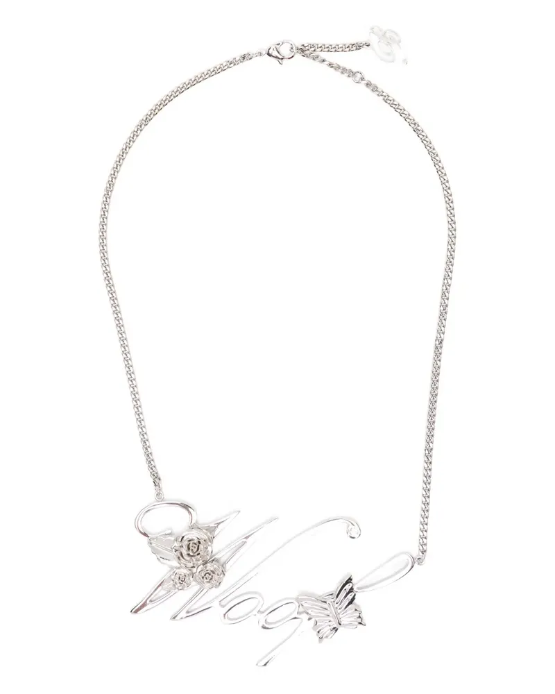 Blumarine Halskette mit Rosen- und Schmetterlingsdetail - Silber Silber