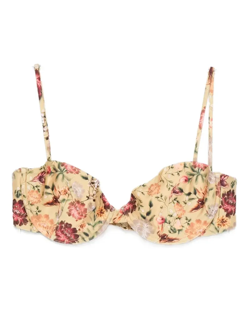 AGUA BENDITA Geblümtes Bikinioberteil - Gelb Gelb