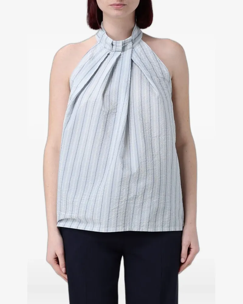 TELA striped halterneck top - Blau Blau