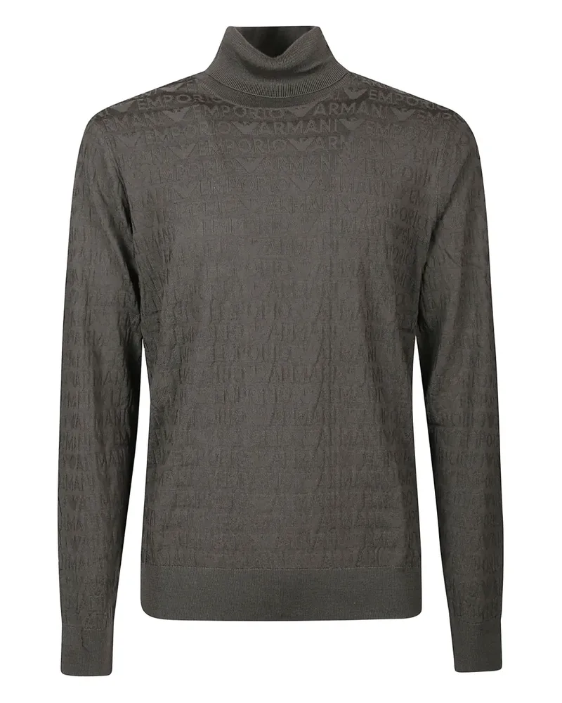Emporio Armani Rollkragenpullover mit Logo-Prägung - Grau Grau